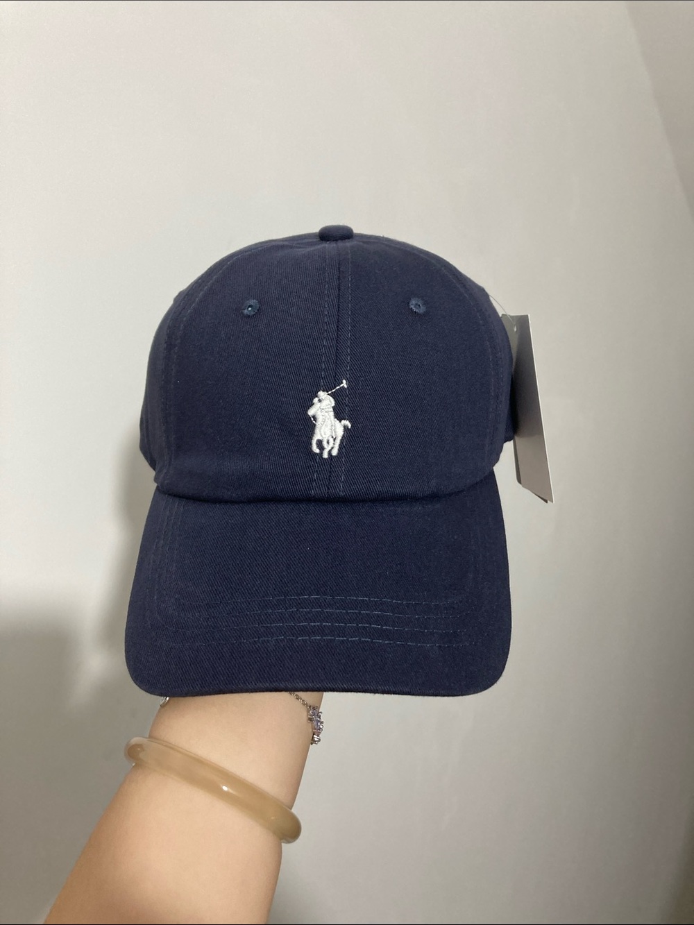 Ralph Lauren Navy Cap with White Polo Player Embroidery